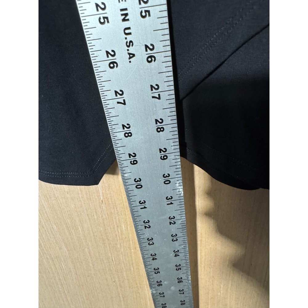 Eileen Fisher Black Rayon Lycra Asymmetrical Wrap Front Midi Skirt Womens Large - Picture 2 of 6